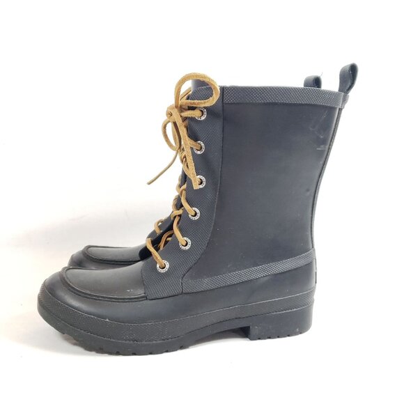 Sperry Womens Size 6 Waterproof Rubber Lace-Up Boots Black - Picture 3 of 9